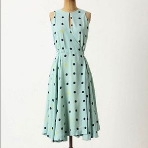 Mint Green Crepe Polka Dot Wrap Dress